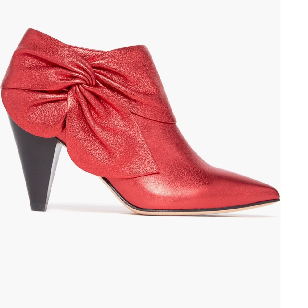 Paige metallic red leather ankle boots